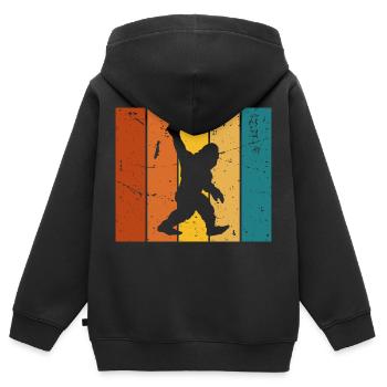 Gorilla cadeau Vintage - Sweat Premium à capuche zippé enfant bio - noir - Dos - AI Model Kid Male (0cm)