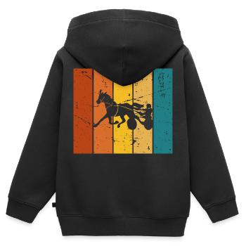 Traber Vintage Geschenk Rennen - Kinder Premium Organic Zip Hoodie - Schwarz - Hinten - AI Model Kid Male (0cm)