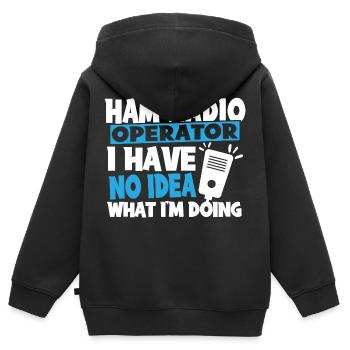 Ham Radio Operator Amateur Radio Radio Lover Anten - Kinder Premium Organic Zip Hoodie - Schwarz - Hinten - AI Model Kid Male (0cm)