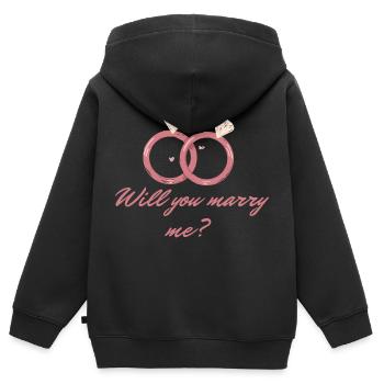 RING - Kinder Premium Organic Zip Hoodie - Schwarz - Hinten - AI Model Kid Male (0cm)