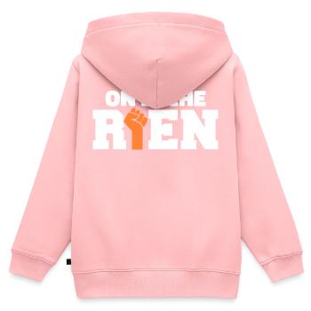 On Lâche Rien - Sweat Premium à capuche zippé enfant bio - rose - Dos - AI Model Kid Female (0cm)