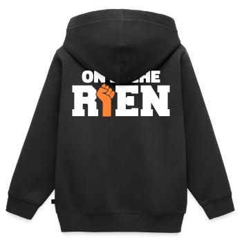 On Lâche Rien - Sweat Premium à capuche zippé enfant bio - noir - Dos - AI Model Kid Male (0cm)