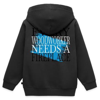 cutter carpenter girl tshirts - Kinder Premium Organic Zip Hoodie - Schwarz - Hinten - AI Model Kid Male (0cm)