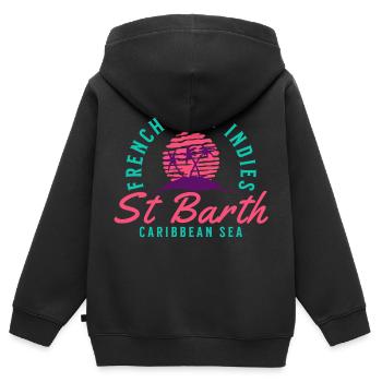 Saint Barthelemy French West Indies - Kids Premium Organic Zip-up Hoodie - black - Back - AI Model Kid Male (0cm)