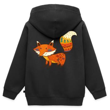 Wildtiere - Kinder Premium Organic Zip Hoodie - Schwarz - Hinten - AI Model Kid Male (0cm)