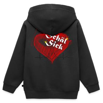 Schäl malade 3 - Sweat Premium à capuche zippé enfant bio - noir - Dos - AI Model Kid Male (0cm)