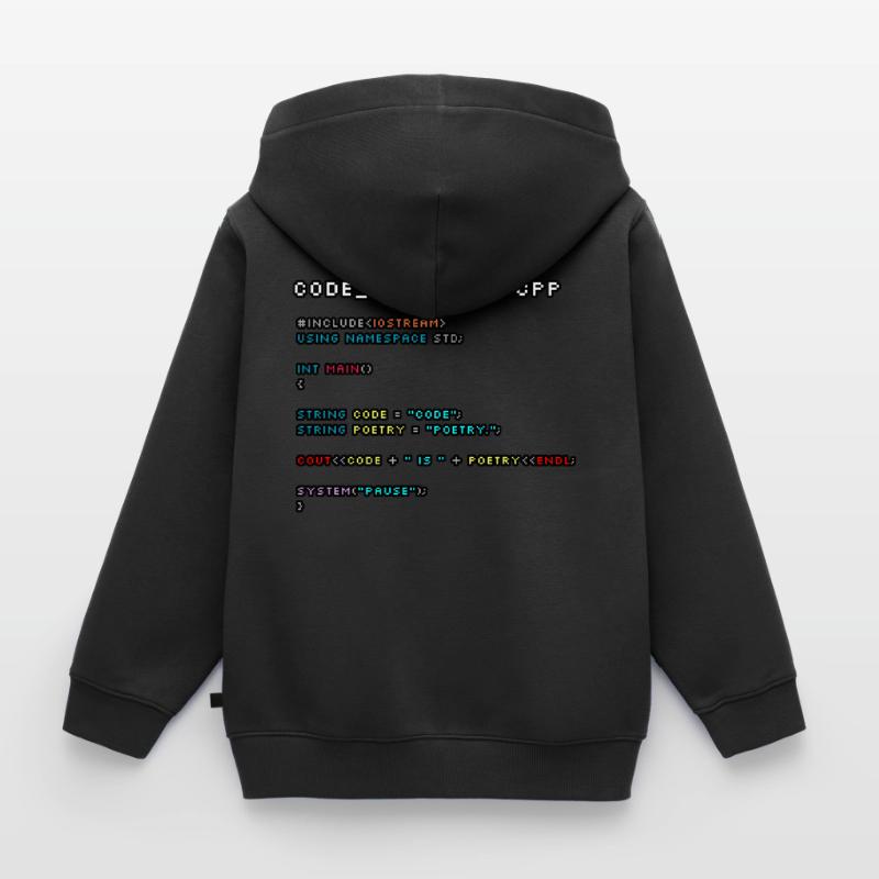 Le code, c’est de la poésie.CPP Sweat Premium à capuche zippé enfant bio