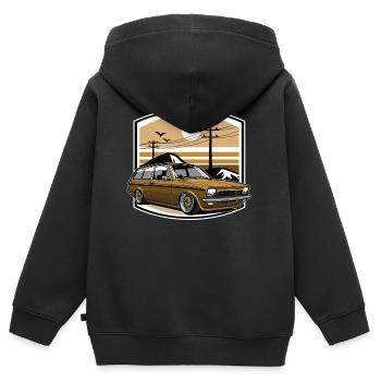 German Classic Car - Kinder Premium Organic Zip Hoodie - Schwarz - Hinten - AI Model Kid Male (0cm)