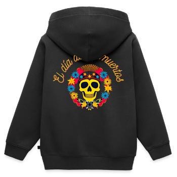 Tag der Toten - Kinder Premium Organic Zip Hoodie - Schwarz - Hinten - AI Model Kid Male (0cm)