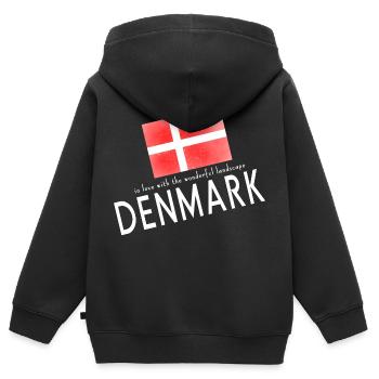 Danemark Danemark - Sweat Premium à capuche zippé enfant bio - noir - Dos - AI Model Kid Male (0cm)