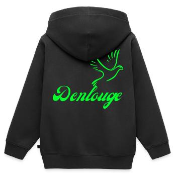 Denlouge - Sweat Premium à capuche zippé enfant bio - noir - Dos - AI Model Kid Male (0cm)