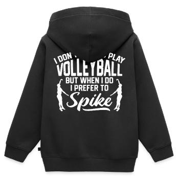 Spiker Blocker Setter Je ne joue pas toujours Volleyba - Sweat Premium à capuche zippé enfant bio - noir - Dos - AI Model Kid Male (0cm)