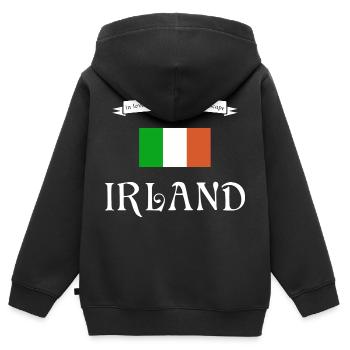 Irland - Kinder Premium Organic Zip Hoodie - Schwarz - Hinten - AI Model Kid Male (0cm)