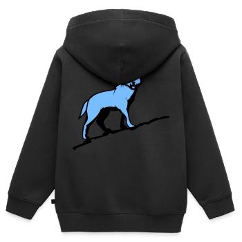 Loup Loup - Sweat Premium à capuche zippé enfant bio - noir - Dos - AI Model Kid Male (0cm)