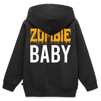 Zombie Baby - Halloween - Sorcière - Dracula - Horreur - Sweat Premium à capuche zippé enfant bio - noir - Dos - AI Model Kid Male (0cm)
