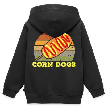 Cool corn dog - Kinder Premium Organic Zip Hoodie - Schwarz - Hinten - AI Model Kid Male (0cm)
