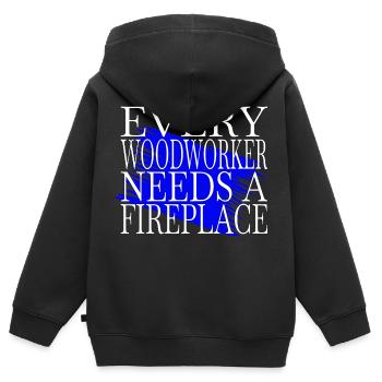 funny carpenter quotes - Kinder Premium Organic Zip Hoodie - Schwarz - Hinten - AI Model Kid Male (0cm)