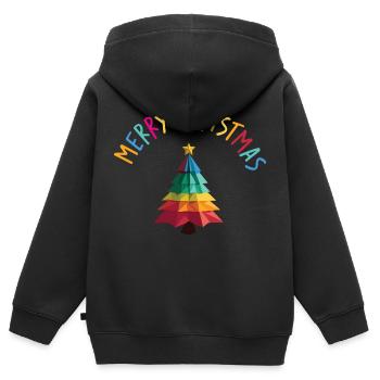 Joyeux Noël / Merry Christmas - Kids Premium Organic Zip-up Hoodie - black - Back - AI Model Kid Male (0cm)