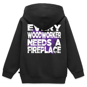 love carpenter tshirts americas mason job - Kinder Premium Organic Zip Hoodie - Schwarz - Hinten - AI Model Kid Male (0cm)