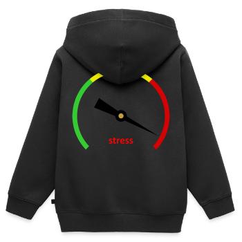 Stress-o-Meter - Kinder Premium Organic Zip Hoodie - Schwarz - Hinten - AI Model Kid Male (0cm)
