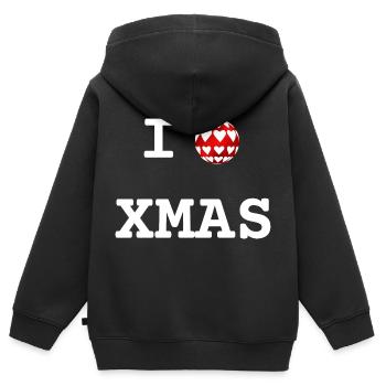 Ich liebe Weihnachten | XMAS - Kinder Premium Organic Zip Hoodie - Schwarz - Hinten - AI Model Kid Male (0cm)