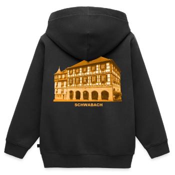 Mairie de Schwabach, Moyenne-Franconie, Bavière - Sweat Premium à capuche zippé enfant bio - noir - Dos - AI Model Kid Male (0cm)