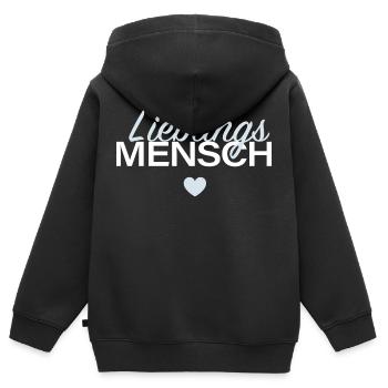 Lieblingsmensch Geschenk für Partner - Kinder Premium Organic Zip Hoodie - Schwarz - Hinten - AI Model Kid Male (0cm)