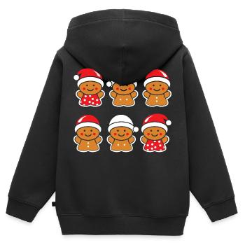 Lebkuchenmann - Kinder Premium Organic Zip Hoodie - Schwarz - Hinten - AI Model Kid Male (0cm)