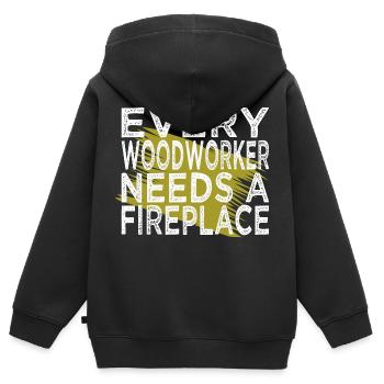 badge carpenter americas blogger plumber - Kinder Premium Organic Zip Hoodie - Schwarz - Hinten - AI Model Kid Male (0cm)