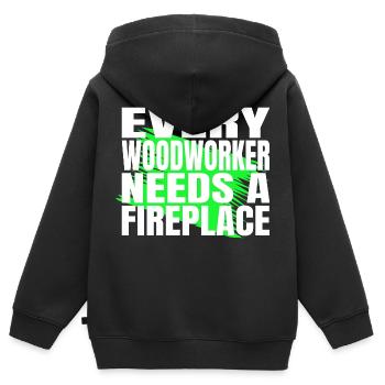 birthday gift wood quote gift idea cutter - Kinder Premium Organic Zip Hoodie - Schwarz - Hinten - AI Model Kid Male (0cm)