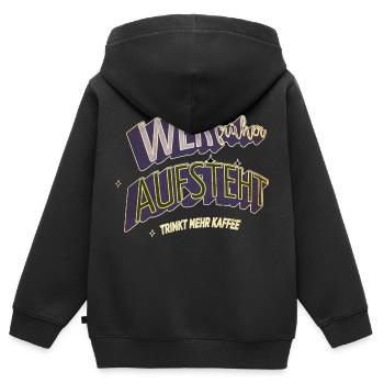 frühstück kaffeetasse coffeeshop humor geschenk - Kinder Premium Organic Zip Hoodie - Schwarz - Hinten - AI Model Kid Male (0cm)