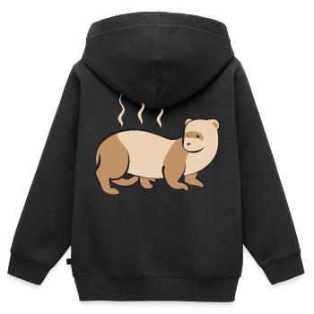 Frettchen Besitzer Frettchen - Kinder Premium Organic Zip Hoodie - Schwarz - Hinten - AI Model Kid Male (0cm)
