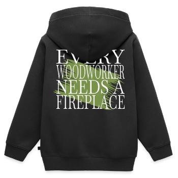 carpenter hoodies and sweatshirts americas - Kinder Premium Organic Zip Hoodie - Schwarz - Hinten - AI Model Kid Male (0cm)