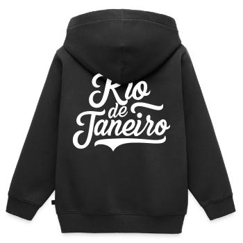 Rio de Janeiro - Sweat Premium à capuche zippé enfant bio - noir - Dos - AI Model Kid Male (0cm)