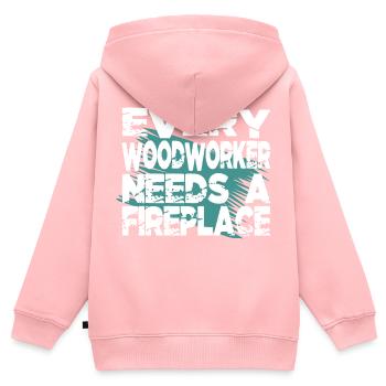 safety helmet tools tree jokes - Kinder Premium Organic Zip Hoodie - Rosa - Hinten - AI Model Kid Female (0cm)