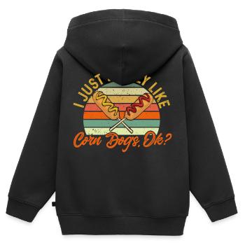 Corn Dog Corndog - Kinder Premium Organic Zip Hoodie - Schwarz - Hinten - AI Model Kid Male (0cm)