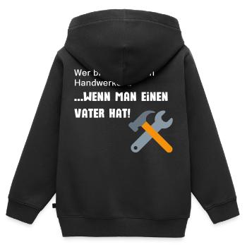 Père artisan - Sweat Premium à capuche zippé enfant bio - noir - Dos - AI Model Kid Male (0cm)