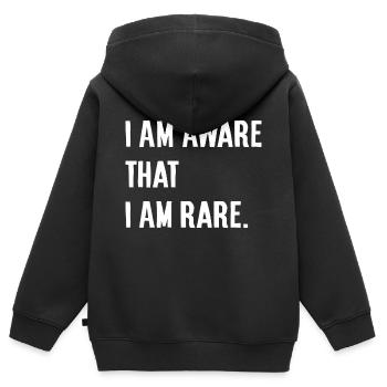 Je suis au courant - Sweat Premium à capuche zippé enfant bio - noir - Dos - AI Model Kid Male (0cm)