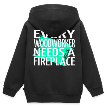 best blogger construction carpenter woodworker - Kinder Premium Organic Zip Hoodie - Schwarz - Hinten - AI Model Kid Male (0cm)