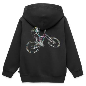 Downhill-Mountainbiken - Kinder Premium Organic Zip Hoodie - Schwarz - Hinten - AI Model Kid Male (0cm)