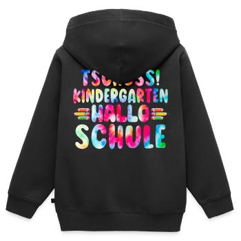 Bye-bye Maternelle Bonjour les diplômés de l’école Kita - Sweat Premium à capuche zippé enfant bio - noir - Dos - AI Model Kid Male (0cm)