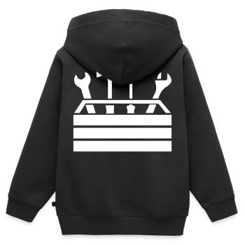 Boîte à outils de l’atelier 1 - Sweat Premium à capuche zippé enfant bio - noir - Dos - AI Model Kid Male (0cm)