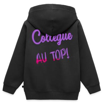 KOLLEGE - Kinder Premium Organic Zip Hoodie - Schwarz - Hinten - AI Model Kid Male (0cm)