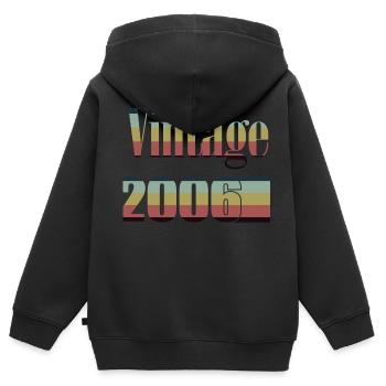 2006 anniversaire 2006 né en 2006 anniversaire - Sweat Premium à capuche zippé enfant bio - noir - Dos - AI Model Kid Male (0cm)