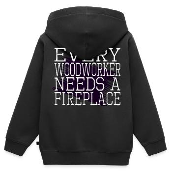 axes funny carpenter cabinetmaker lumber - Kinder Premium Organic Zip Hoodie - Schwarz - Hinten - AI Model Kid Male (0cm)