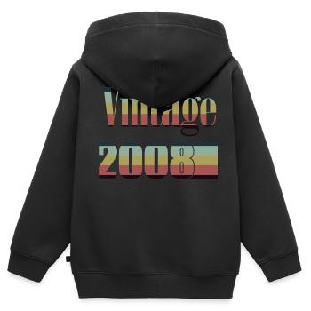 2008 Geburtstag 2008 Jahrgang 2008 Geburtstag - Kinder Premium Organic Zip Hoodie - Schwarz - Hinten - AI Model Kid Male (0cm)