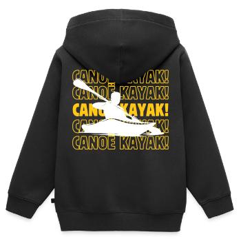 Canoë kayak canoë kayak canoë kayak - Sweat Premium à capuche zippé enfant bio - noir - Dos - AI Model Kid Male (0cm)