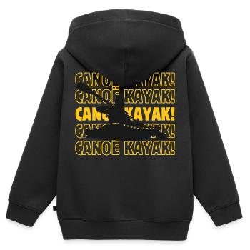 Canoë kayak canoë kayak canoë kayak - Sweat Premium à capuche zippé enfant bio - noir - Dos - AI Model Kid Male (0cm)