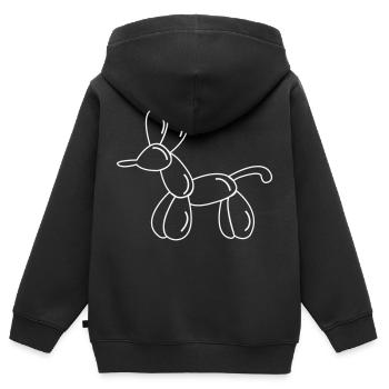 ballon hund - Kinder Premium Organic Zip Hoodie - Schwarz - Hinten - AI Model Kid Male (0cm)