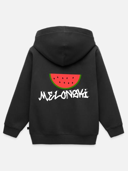 Melonski Melone - Kinder Premium Organic Zip Hoodie - Schwarz